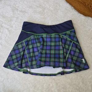 William Muarry Green/Blue Plaid Golf Skort, Womens Medium